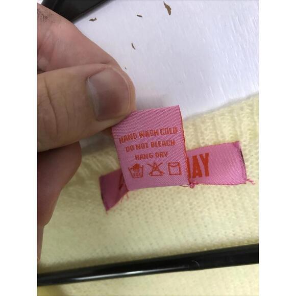 Coco Shay Sweater Womens M Cardigan Bows Butter Yellow Soft Ballet Coquette - Picture 5 of 7